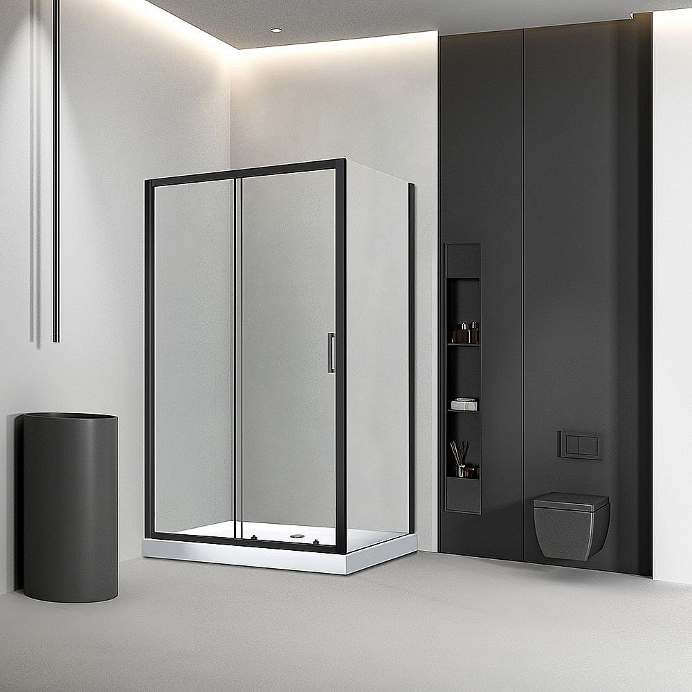 Душевой уголок Veconi Rovigo RV046B-115100-01-C5 115х100 стекло прозрачное/профиль черный матовый купить в интернет-магазине Sanbest