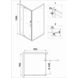 Душевой уголок Niagara Nova NG-82-9AB-A90B 90x90 купить в интернет-магазине Sanbest