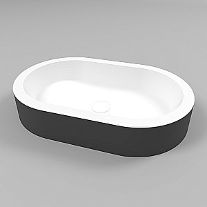 Раковина накладная WhiteCross Malachite A 55 0721.055035.20100 черная матовая, белая матовая купить в интернет-магазине Sanbest