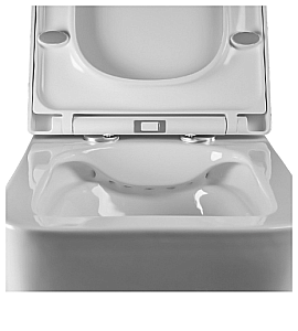 Унитаз подвесной Elghansa Monterno RQ-5035 белый, безободковый, с крышкой микролифт купить в интернет-магазине Sanbest