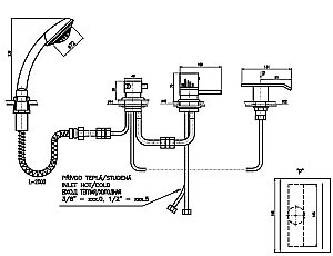 Смеситель на борт ванны RAV-Slezak DUNAJ TERMOSTAT DT274.5PZ золото купить в интернет-магазине сантехники Sanbest