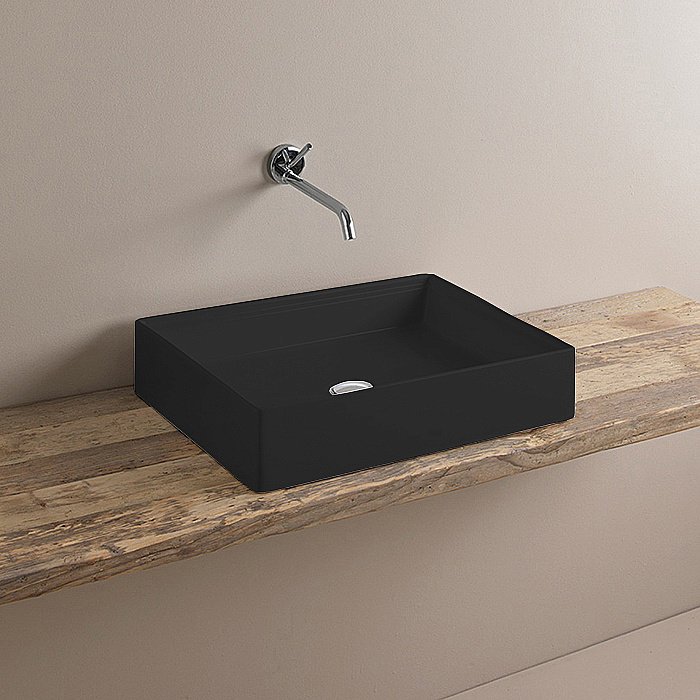 Раковина накладная Artceram Scalino 55 SCL002 17 00 Nero Matt купить в интернет-магазине Sanbest