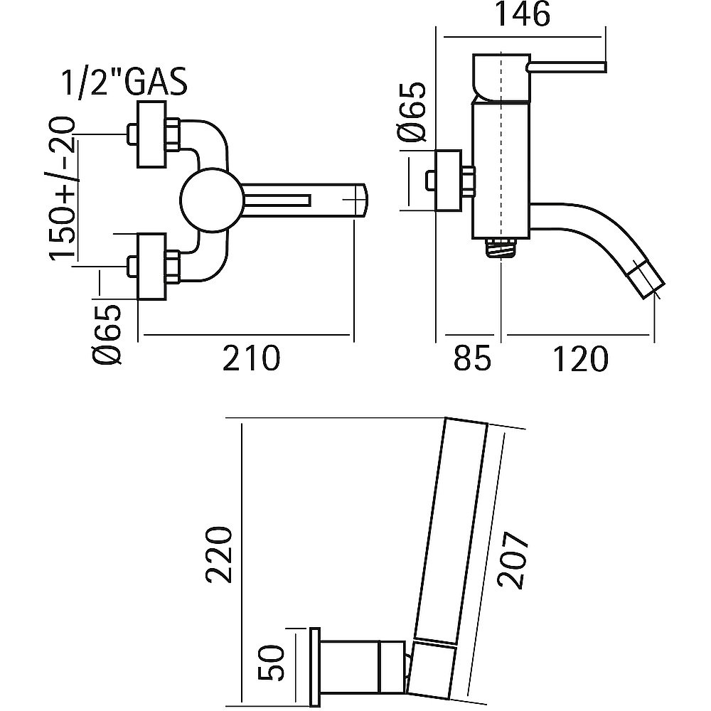 Смеситель для ванны Cisal Xion XI000124D1 купить в интернет-магазине сантехники Sanbest