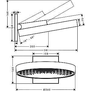 Верхний душ Hansgrohe Rainfinity 360 1jet 26230990 купить в интернет-магазине сантехники Sanbest