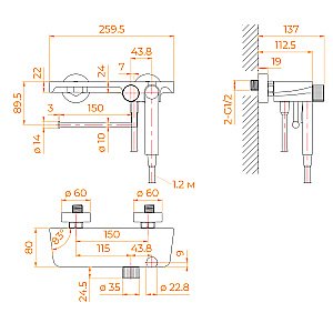 Гигиенический душ RGW Shower Panels SP-220 581408220-01 хром купить в интернет-магазине сантехники Sanbest