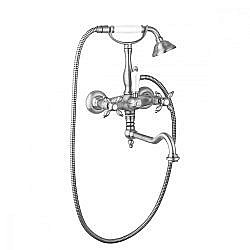 Смеситель для ванны Cezares GOLF-VDF-01 хром/ручка белая купить в интернет-магазине сантехники Sanbest