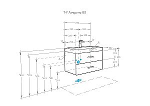 Тумба с раковиной Акватон Америна 80 белая глянцевая для ванной в интернет-магазине Sanbest