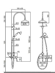 Душевая система Migliore Oxford 30948 бронза купить в интернет-магазине сантехники Sanbest