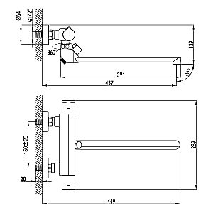 Смеситель для ванны Lemark Yeti LM7834C купить в интернет-магазине сантехники Sanbest