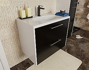 Тумба с раковиной Эстет Vegas 80 любой цвет тумбы и раковины с блестками под заказ для ванной в интернет-магазине Sanbest