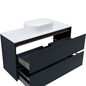 Тумба с раковиной Allen Brau Activity 120 1.34015.AM антрацит матовый/олива брашированная для ванной в интернет-магазине Sanbest