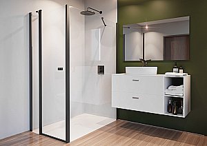 Душевой уголок Roca Capital 100х90 черный купить в интернет-магазине Sanbest