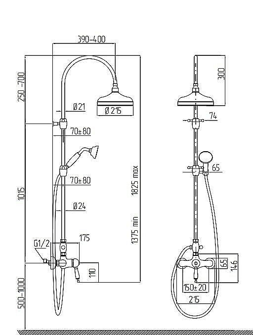Душевая система Migliore Oxford 30948 бронза купить в интернет-магазине сантехники Sanbest
