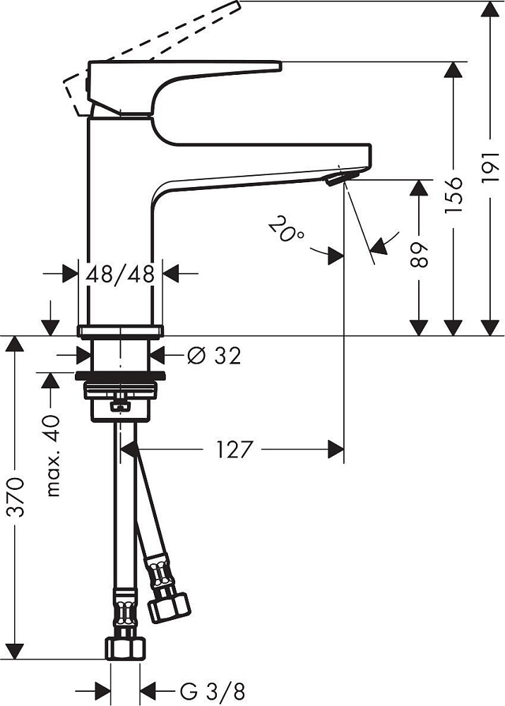 Смеситель для раковины Hansgrohe Metropol 100 74500000 купить в интернет-магазине сантехники Sanbest