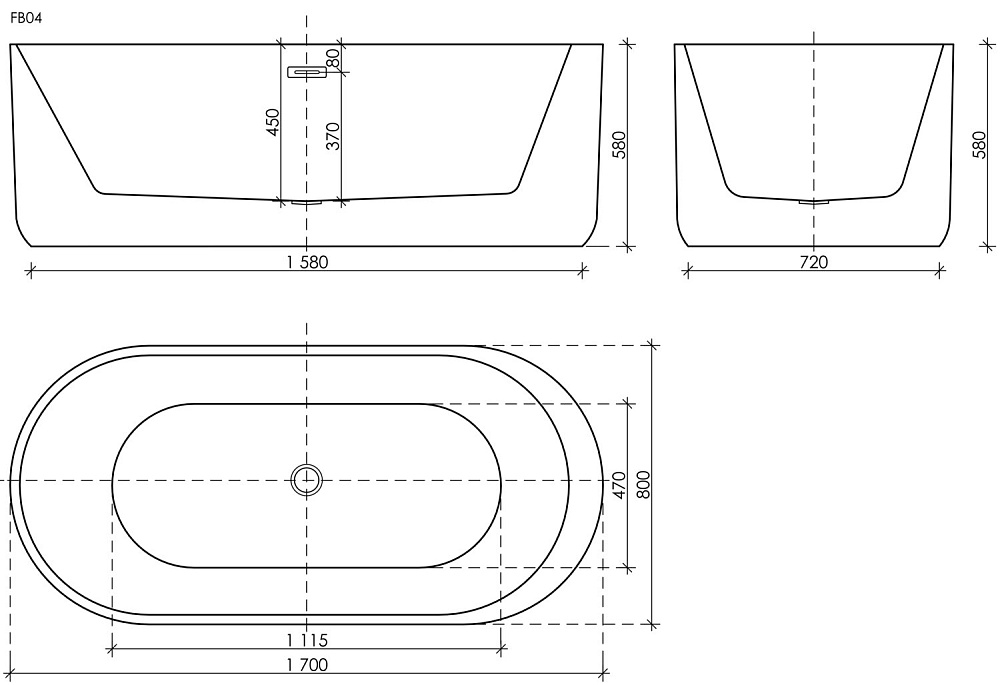 Ванна акриловая Sancos Fiori FB04 170х80 купить в интернет-магазине Sanbest