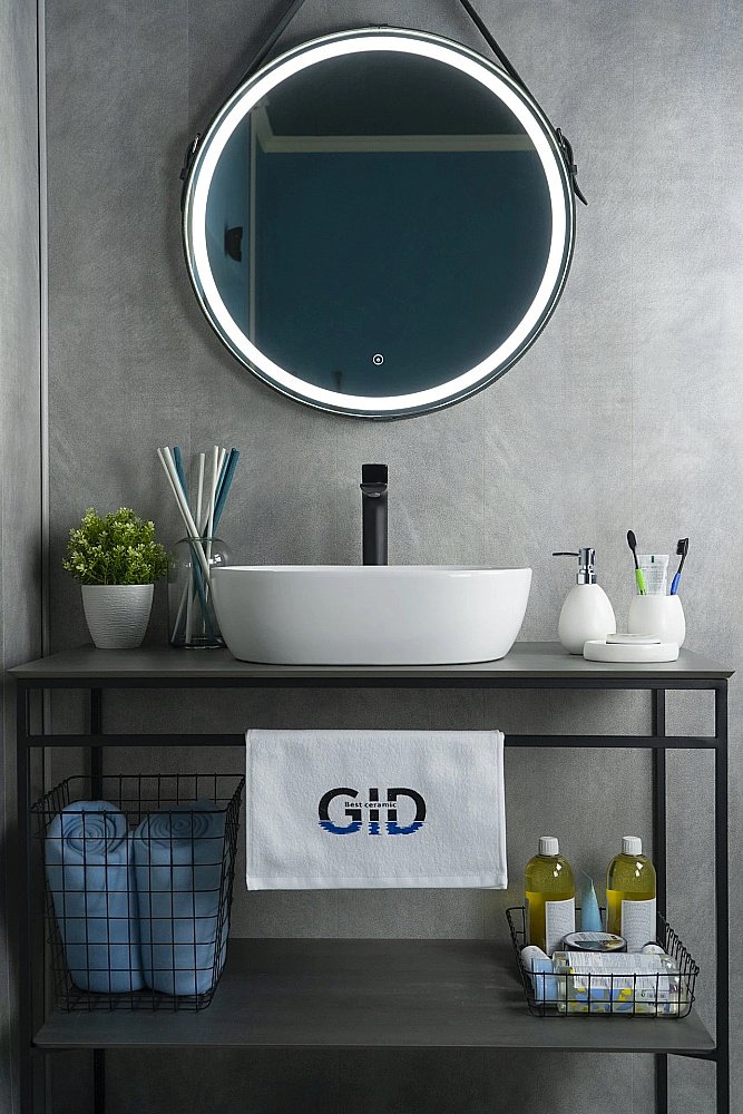 Раковина накладная Gid Lago 48 N9026b 51113 белая купить в интернет-магазине Sanbest