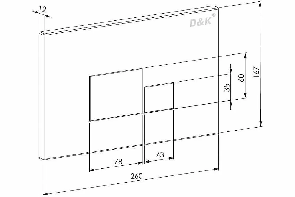 Кнопка для инсталляции D&K Quadro DB1519001 купить в интернет-магазине сантехники Sanbest