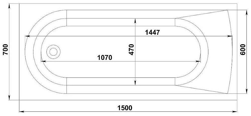 Ванна BAS Афина 150х70 ВА00025 белая купить в интернет-магазине Sanbest