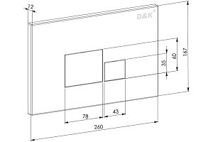 Кнопка для инсталляции D&K Quadro DB1519001 купить в интернет-магазине сантехники Sanbest