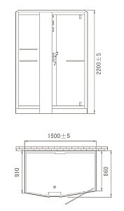 Душевая кабина Orans Diamond 89102RBLH 150х100 профиль черный купить в интернет-магазине Sanbest