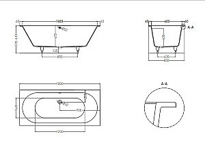 Ванна Salini Ornella AXIS S-Sense 180x80 103411M белая матовая купить в интернет-магазине Sanbest