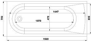 Ванна BAS Афина 150х70 ВА00025 белая купить в интернет-магазине Sanbest