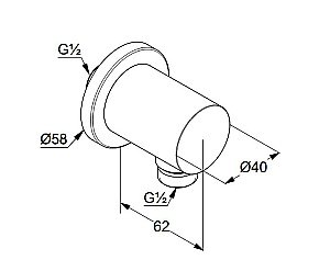 Подключение для шланга Kludi Nova Fonte Puristic 20543N0-15 золото брашированное купить в интернет-магазине сантехники Sanbest