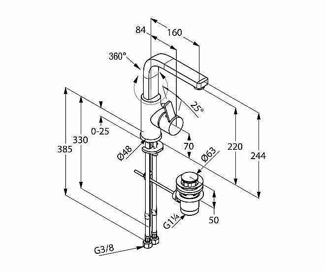Смеситель для раковины Kludi Zenta 420250575 купить в интернет-магазине сантехники Sanbest