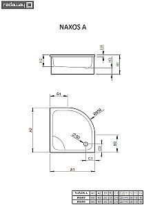Душевой поддон Radaway Naxos A SBA9941-1 90x90 белый купить в интернет-магазине Sanbest