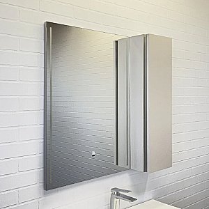 Зеркало со шкафом Comforty Бильбао 80 00-00014154 серый шелк в ванную от интернет-магазине сантехники Sanbest