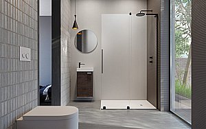 Душевое ограждение Radaway Furo SL Black Walk-in 90 10306488-54-01 стекло прозрачное/профиль черный матовый купить в интернет-магазине Sanbest