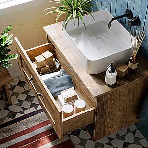 Тумба с раковиной Aqwella Craft 80 CRF0108 дуб балтийский для ванной в интернет-магазине Sanbest