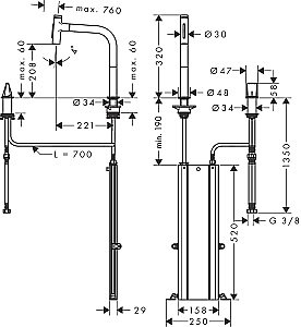 Смеситель для кухни Hansgrohe Metris Select M71 200 73818000 купить в интернет-магазине сантехники Sanbest