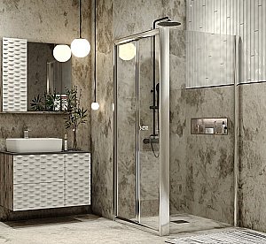 Душевой уголок Grossman Alba2 GR-9090Al2 90х90 стекло прозрачное/профиль хром купить в интернет-магазине Sanbest