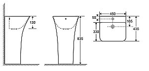 Напольная раковина CeruttiSpa Luca 45 CT7283 белая купить в интернет-магазине Sanbest