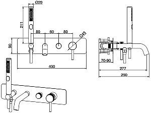 Смеситель для ванны Allen Brau Priority 5.31006-BN купить в интернет-магазине сантехники Sanbest