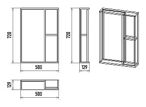 Зеркало со шкафом Misty Кедр 50 П-Кед04050-011 черный/орех в ванную от интернет-магазине сантехники Sanbest