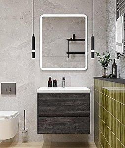 Тумба с раковиной Art&Max Family-M 58 подвесная, железный камень для ванной в интернет-магазине Sanbest