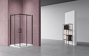Душевой уголок Vincea Dice VSS-4D100CLB 100х100 стекло прозрачное/профиль черный купить в интернет-магазине Sanbest