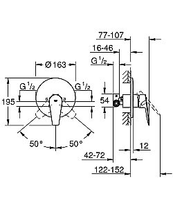 Смеситель для душа Grohe BauEdge 2020 29078001 купить в интернет-магазине сантехники Sanbest