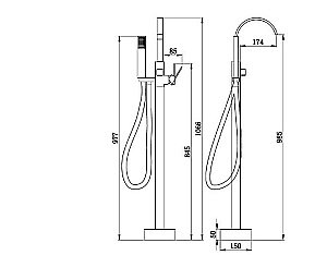 Смеситель для ванны Boch Mann RESIA Вlack BM9191 купить в интернет-магазине сантехники Sanbest