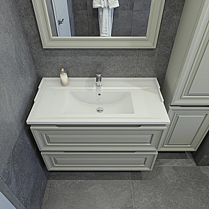 Тумба с раковиной Caprigo Ponza-A 90 два ящика, серая для ванной в интернет-магазине Sanbest