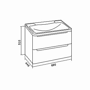 Тумба с раковиной подвесная Grossman АДЕЛЬ 70 белая для ванной в интернет-магазине Sanbest