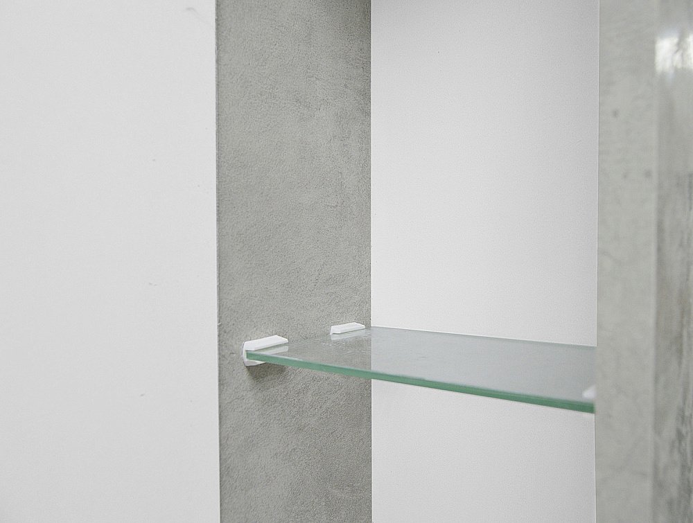 Зеркало со шкафом Loranto Florena 80 светлый бетон в ванную от интернет-магазине сантехники Sanbest