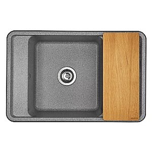 Мойка кухонная Акватон Беллис 78 серая купить в интернет-магазине сантехники Sanbest