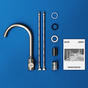 Смеситель для кухни Dorff Logic D3000000 сталь купить в интернет-магазине сантехники Sanbest