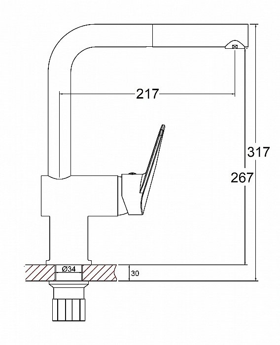 Смеситель для кухни Agger Gorgeous A0200600 хром купить в интернет-магазине сантехники Sanbest