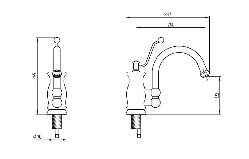 Смеситель для кухни Migliore Cucina Vivaldi ML.CUC-9930 хром купить в интернет-магазине сантехники Sanbest