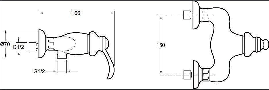 Смеситель для душа Jacob Delafon FAIRFAX E71095-CP купить в интернет-магазине сантехники Sanbest