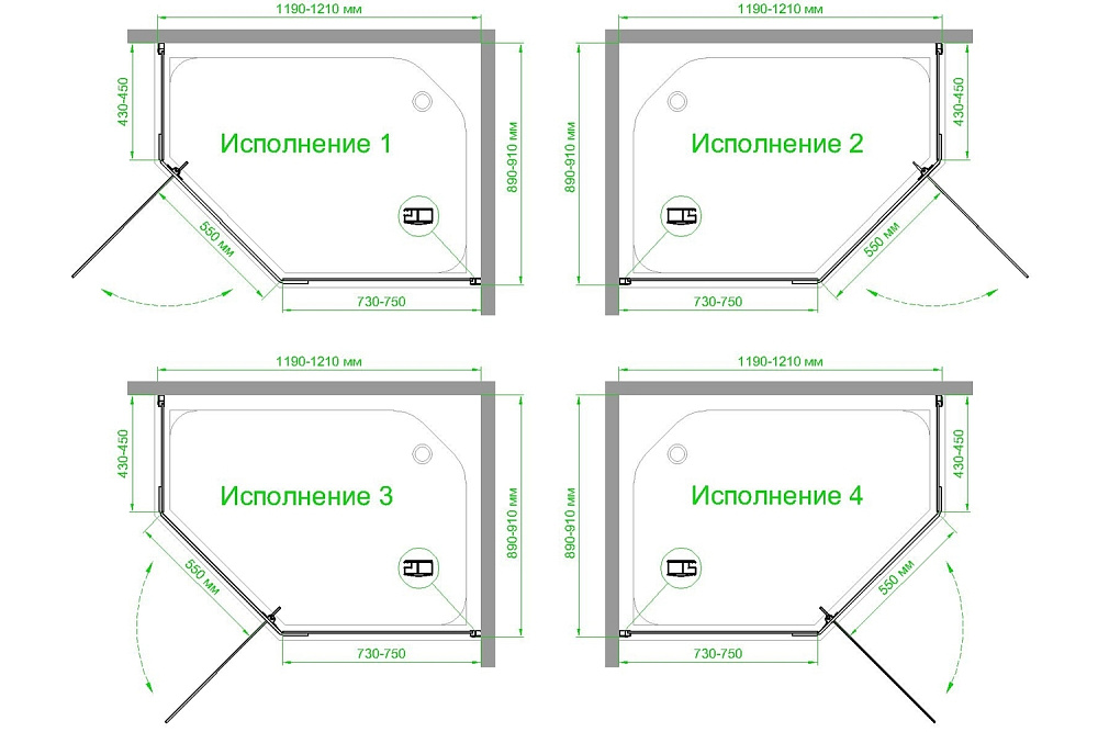 Душевой уголок Royal Bath TR RB1290TR-T-BL 90х120 прозрачное стекло/профиль черный купить в интернет-магазине Sanbest